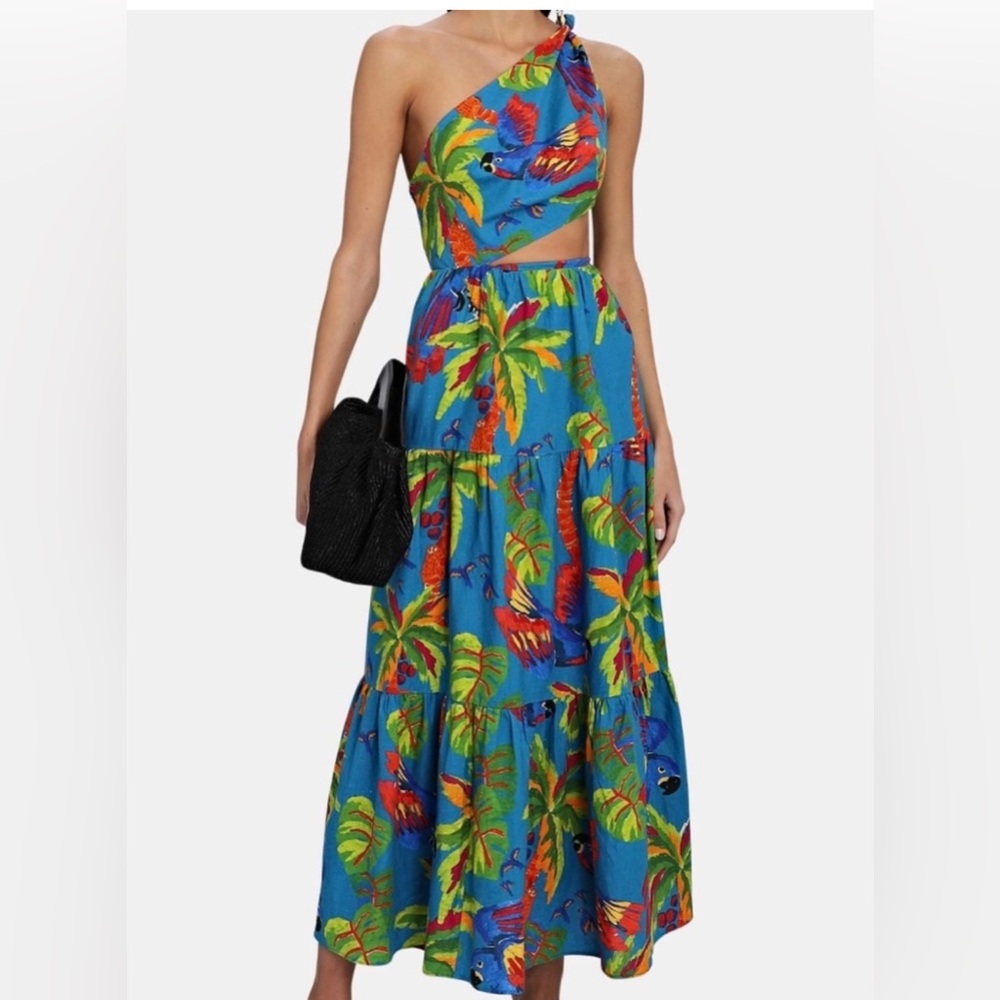Farm Rio Sunny Day One Shoulder maxi dress
